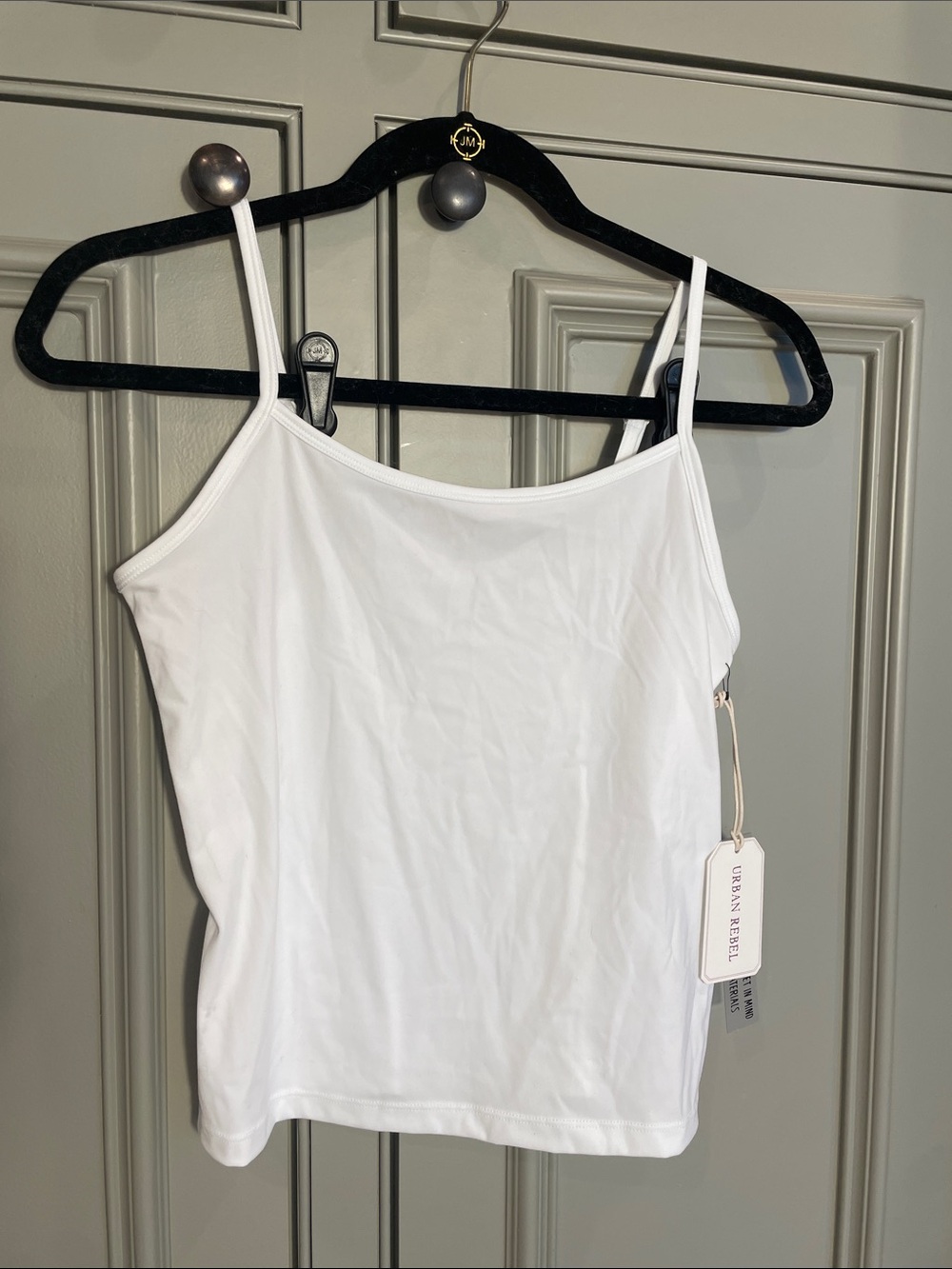 Urban Rebel White Cropped Spaghetti Strap Camisole NWT- Large Eco Friendly